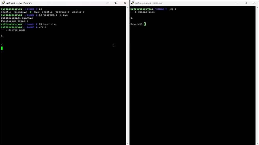 Uso de TCP sockets en ASM