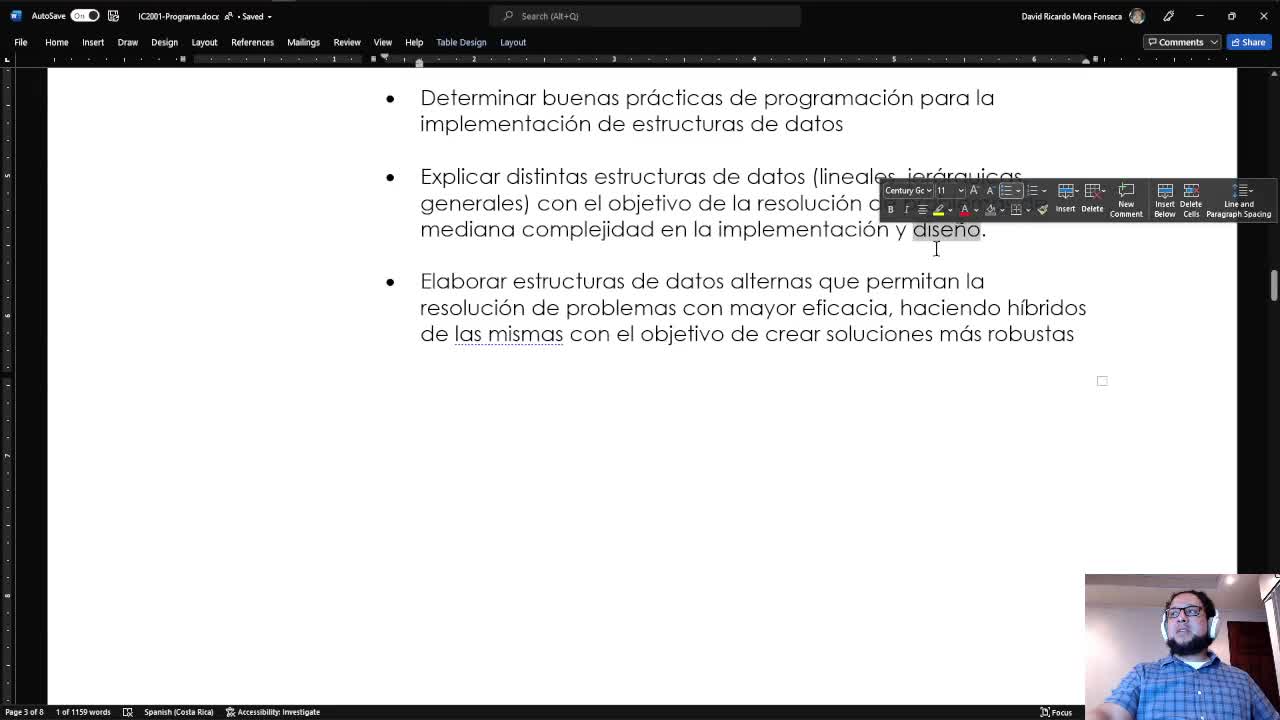 2022S1 IC2001 Programa y Calendario